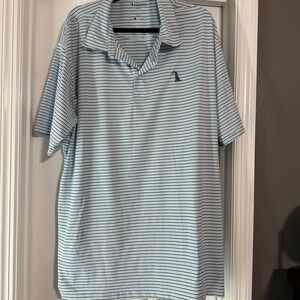 Men's Blue Striped Polo Shirt